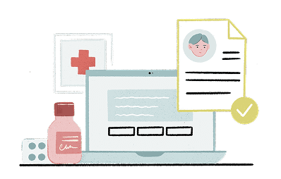 Home visit medical service illustration